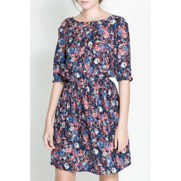 ZARA floral print Parisian boho dress